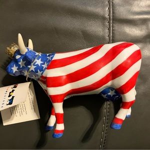 Cow Parade American Flag decorated cow